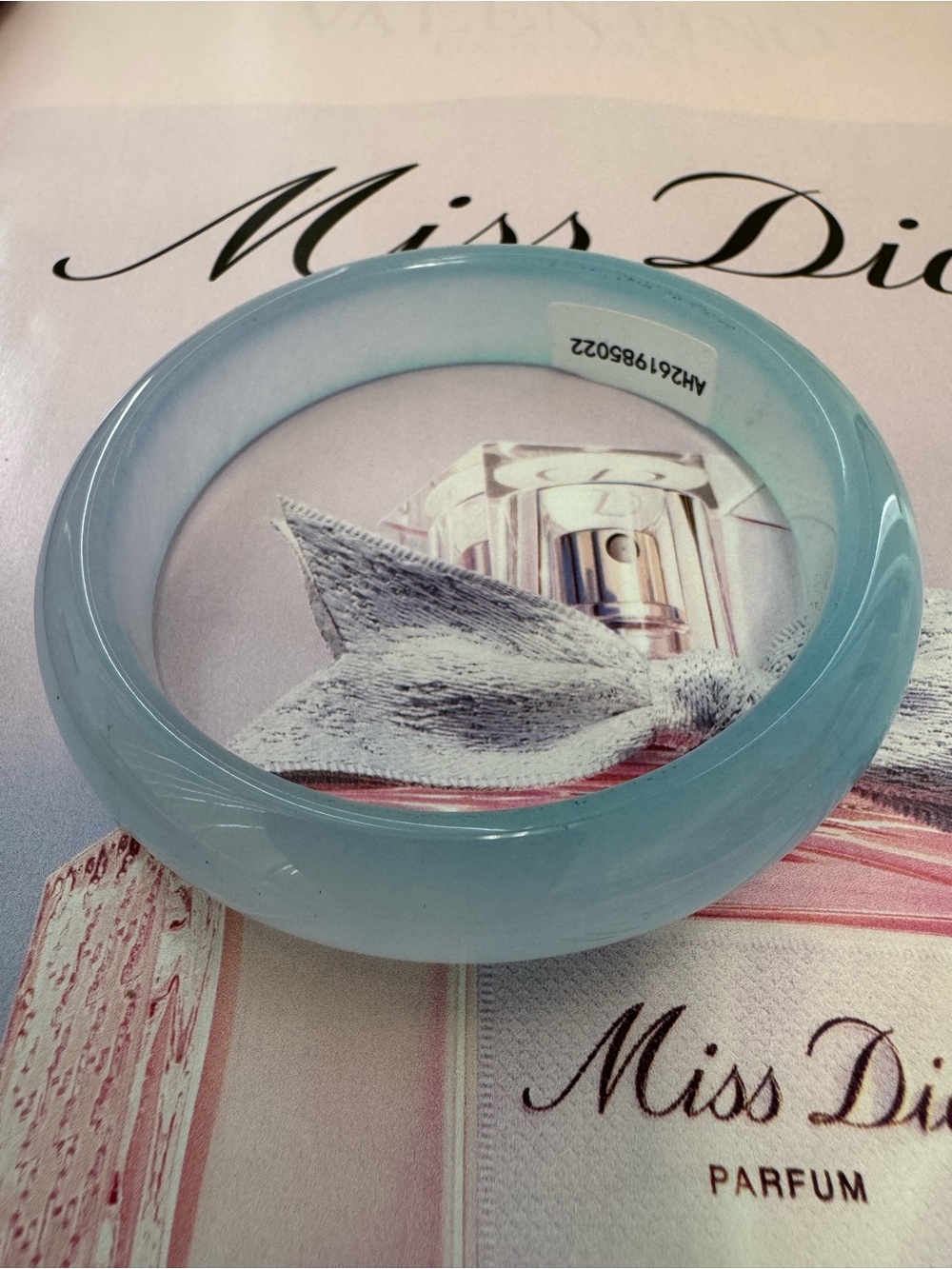 60.6mm(Grade A)Myanmar Natural blue Jadeite Jade Bangle+Certificate 5022